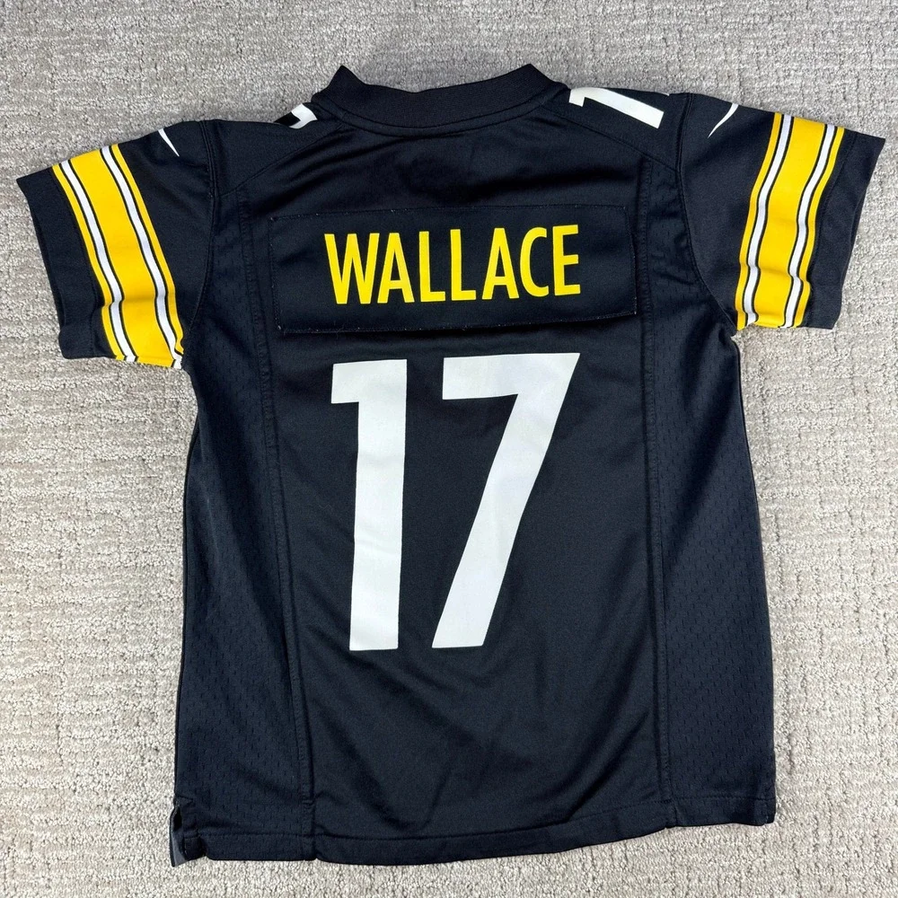 Nike On Field Mike Wallace #17 Steelers Jersey Youth Small Black NFL Football